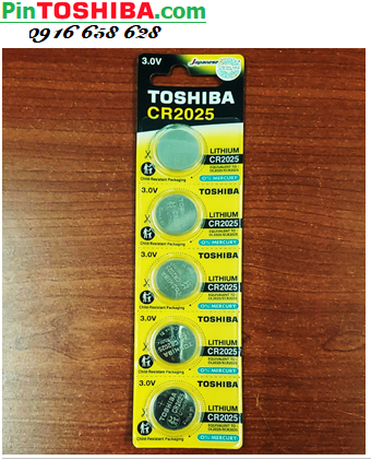 COMBO mua 1vỉ 5viên Pin Toshiba CR2025 lithium 3v (20mmx2.5mm) _Giá chỉ 65.000đ/Vỉ 5viên